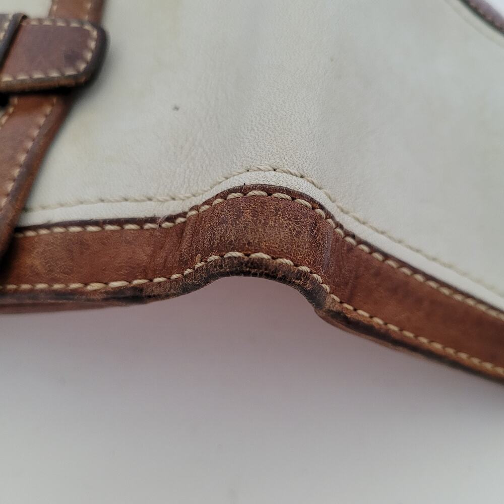 Coach Wallet Leather Bifold 5x4 Small White Brown Buckle Retro Vintage Two Tone - Picture 7 of 12